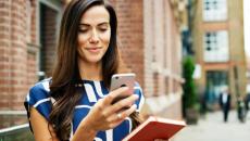 Woman on cell phone.