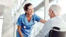 Healthcare professional with senior adult
