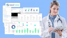 A doctor using a practice management software