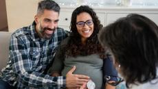Couple, pregnant woman