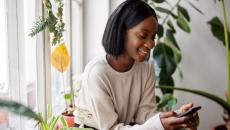 Young person communicating with a cell phone