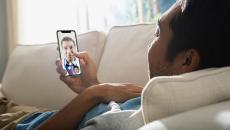 A telehealth visit via smartphone