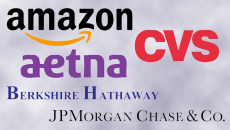 collage of amazon, CVS, aetna, Berkshire Hathaway and JPMorgan logos